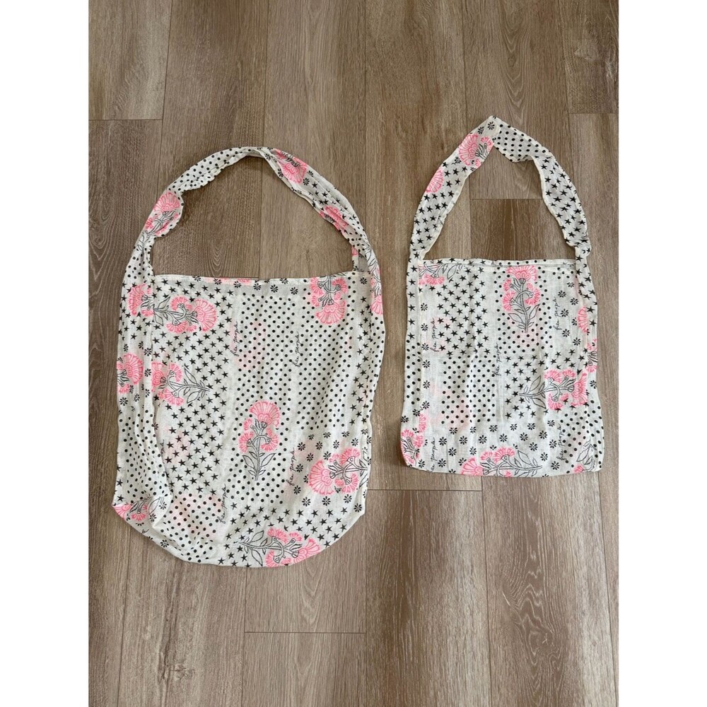 Free People (Set of 2) Shoulder Bag Floral Polka-Dot Stars Gauzy Sheer Boho - Picture 13 of 13